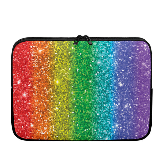Rainbow (NOT Real) Glitter Print Laptop Sleeve