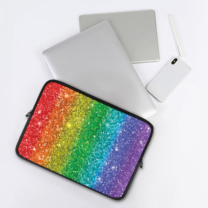 Rainbow (NOT Real) Glitter Print Laptop Sleeve