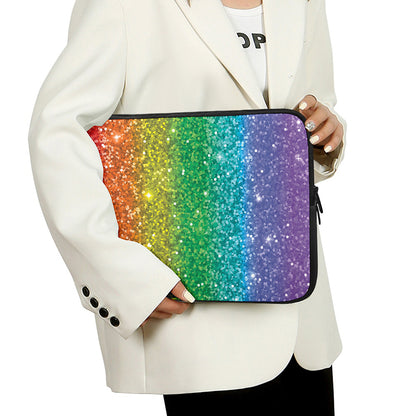 Rainbow (NOT Real) Glitter Print Laptop Sleeve