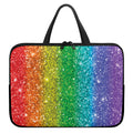 Rainbow (NOT Real) Glitter Print Laptop Sleeve With Handle