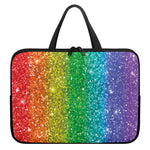 Rainbow (NOT Real) Glitter Print Laptop Sleeve With Handle