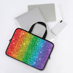 Rainbow (NOT Real) Glitter Print Laptop Sleeve With Handle
