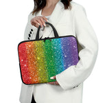 Rainbow (NOT Real) Glitter Print Laptop Sleeve With Handle