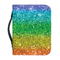 Rainbow (NOT Real) Glitter Print Leather Bible Cover