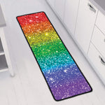 Rainbow (NOT Real) Glitter Print Long Kitchen Mat