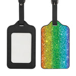 Rainbow (NOT Real) Glitter Print Luggage Tag