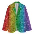 Rainbow (NOT Real) Glitter Print Men's Blazer