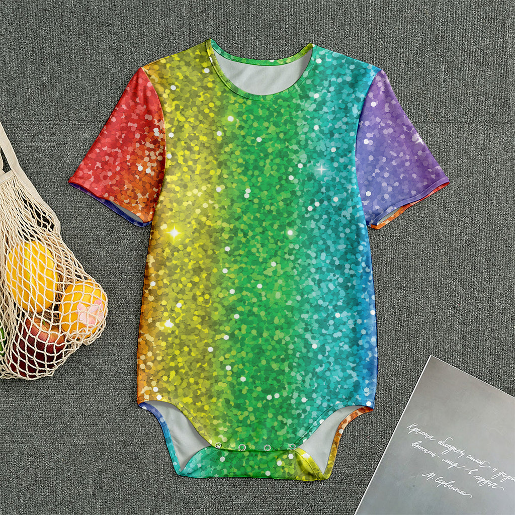 Rainbow (NOT Real) Glitter Print Men's Bodysuit
