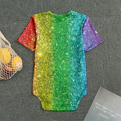 Rainbow (NOT Real) Glitter Print Men's Bodysuit