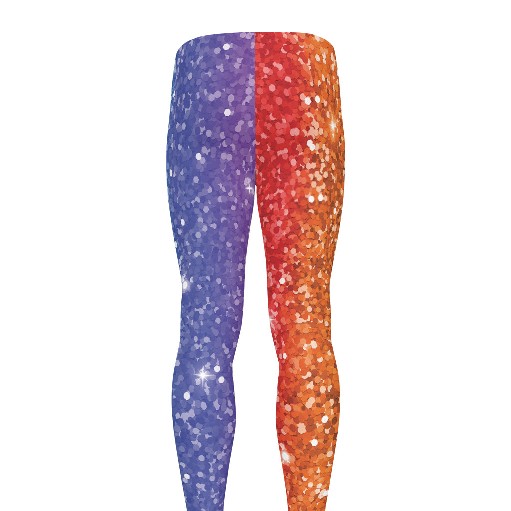 Rainbow (NOT Real) Glitter Print Men's leggings
