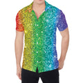 Rainbow (NOT Real) Glitter Print Men's Shirt