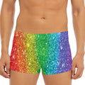 Rainbow (NOT Real) Glitter Print Men's Short Boxer Briefs