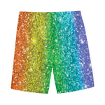 Rainbow (NOT Real) Glitter Print Men's Sports Shorts