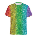 Rainbow (NOT Real) Glitter Print Men's Athletic T-Shirt