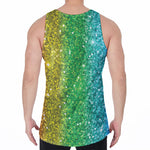 Rainbow (NOT Real) Glitter Print Men's Velvet Tank Top