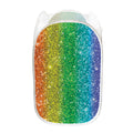 Rainbow (NOT Real) Glitter Print Mesh Laundry Hamper