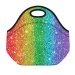 Rainbow (NOT Real) Glitter Print Neoprene Lunch Bag