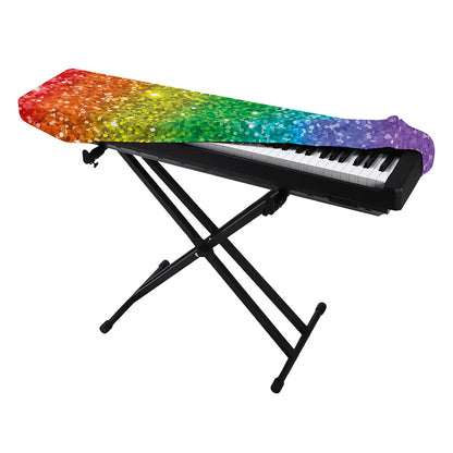 Rainbow (NOT Real) Glitter Print Piano Keyboard Cover