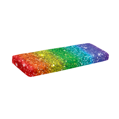 Rainbow (NOT Real) Glitter Print Piano Keyboard Cover