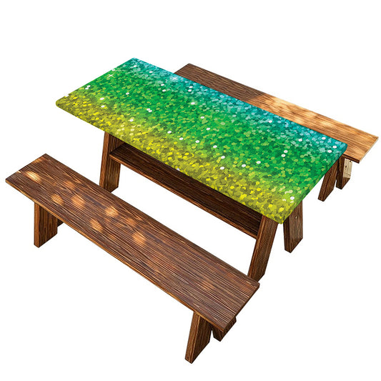 Rainbow (NOT Real) Glitter Print Picnic Table Cover