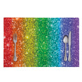 Rainbow (NOT Real) Glitter Print Placemat