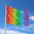 Rainbow (NOT Real) Glitter Print Polyester Flag