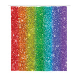 Rainbow (NOT Real) Glitter Print Polyester Shower Curtain