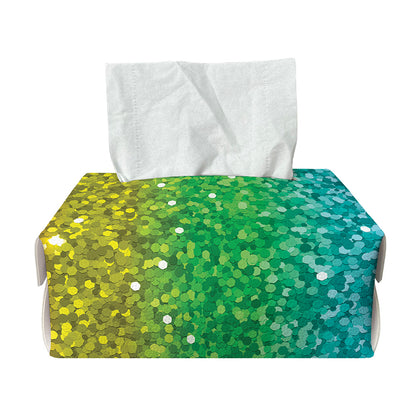 Rainbow (NOT Real) Glitter Print Rectangle Tissue Box Cover