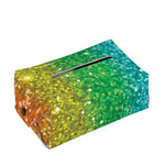Rainbow (NOT Real) Glitter Print Rectangle Tissue Box Cover