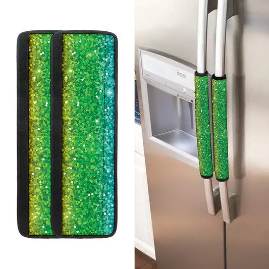 Rainbow (NOT Real) Glitter Print Refrigerator Handle Covers