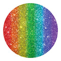 Rainbow (NOT Real) Glitter Print Round Blanket