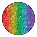 Rainbow (NOT Real) Glitter Print Round Floor Mat