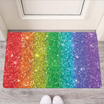 Rainbow (NOT Real) Glitter Print Rubber Doormat