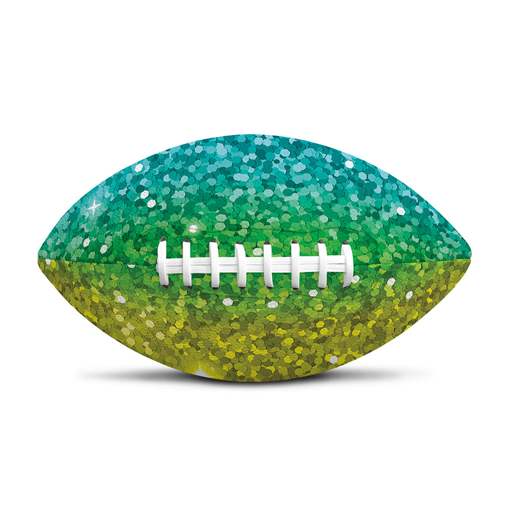 Rainbow (NOT Real) Glitter Print Rugby Ball