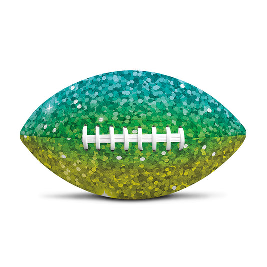 Rainbow (NOT Real) Glitter Print Rugby Ball