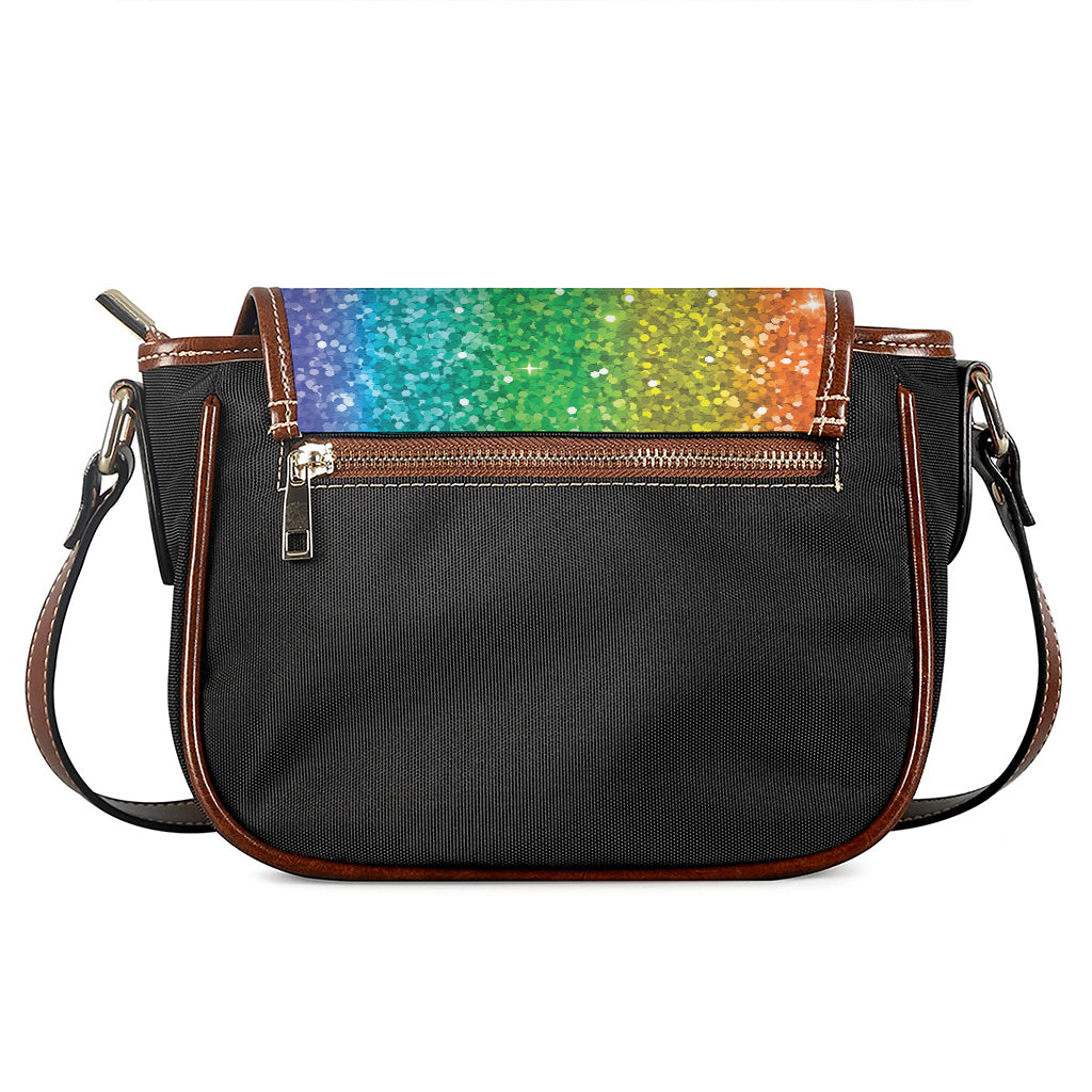 Rainbow (NOT Real) Glitter Print Saddle Bag