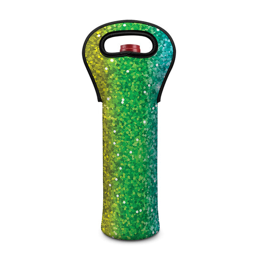 Rainbow (NOT Real) Glitter Print Single Neoprene Wine Tote
