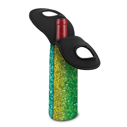 Rainbow (NOT Real) Glitter Print Single Neoprene Wine Tote