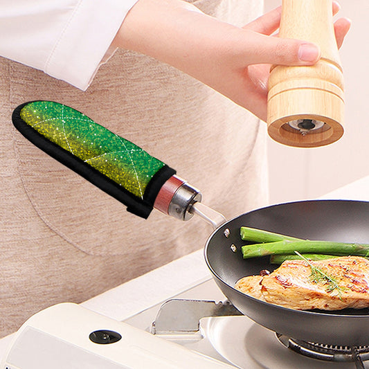 Rainbow (NOT Real) Glitter Print Skillet Handle Cover