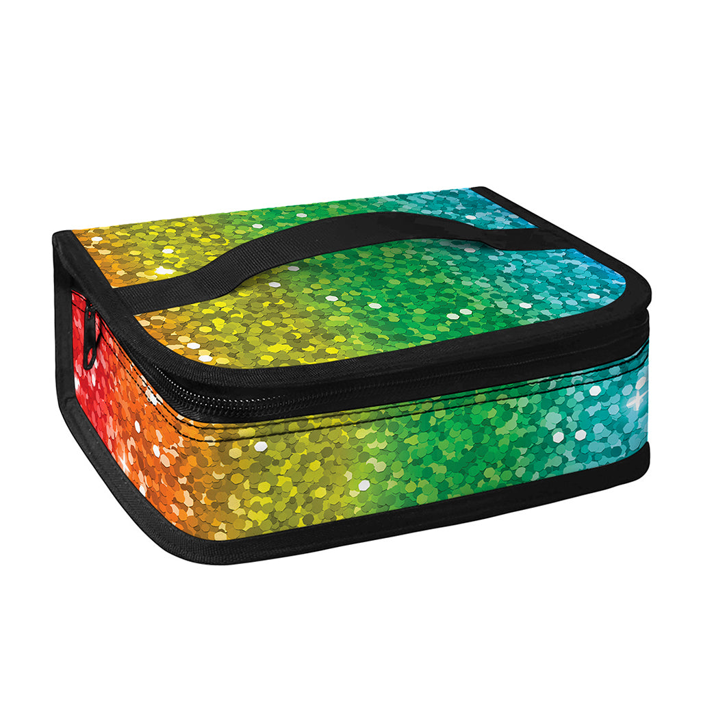 Rainbow (NOT Real) Glitter Print Small Lunch Bag