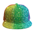 Rainbow (NOT Real) Glitter Print Snapback Cap