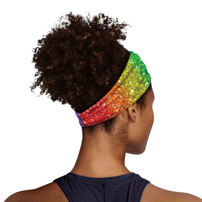 Rainbow (NOT Real) Glitter Print Sports Headband