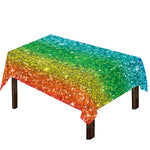Rainbow (NOT Real) Glitter Print Tablecloth