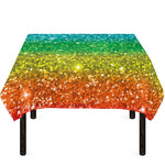Rainbow (NOT Real) Glitter Print Tablecloth
