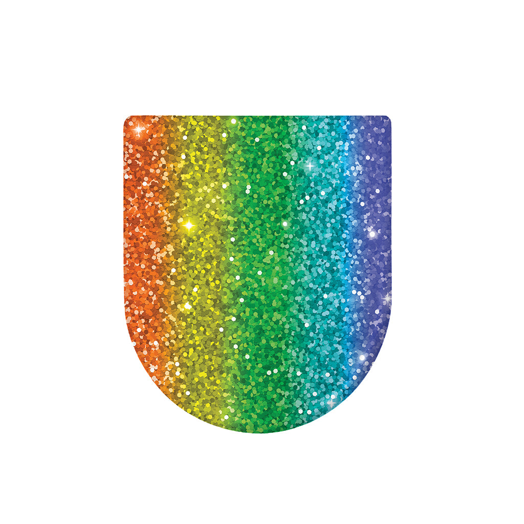 Rainbow (NOT Real) Glitter Print Toilet Lid Cover