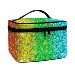 Rainbow (NOT Real) Glitter Print Travel Makeup Bag
