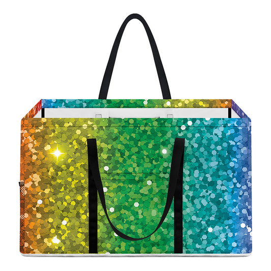 Rainbow (NOT Real) Glitter Print Utility Tote Bag