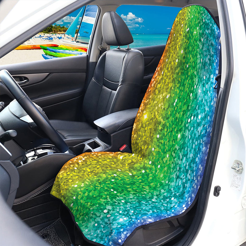 Rainbow (NOT Real) Glitter Print Waterproof Car Seat Cover