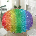 Rainbow (NOT Real) Glitter Print Waterproof Round Tablecloth