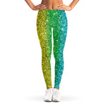 Rainbow (NOT Real) Glitter Print Women's Leggings